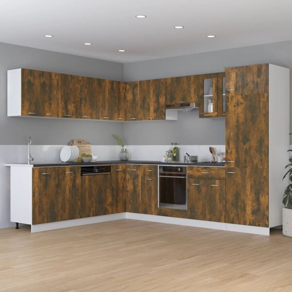 vidaXL Kitchen Cabinet Lyon Smoked Oak 75.5x75.5x81.5 cm Engineered Wood