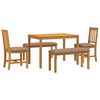 vidaXL Dining Set 5 pcs Grey Solid Oak Wood