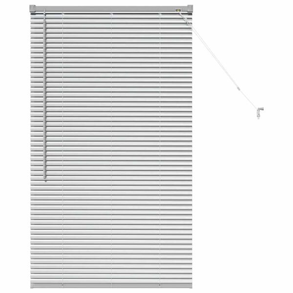vidaXL Window Blind with Curtains Manual Silver Aluminium