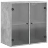 vidaXL Wall Cabinet with Glass Doors Concrete Grey 68x37x68.5 cm