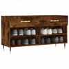 vidaXL Shoe Bench Smoked Oak 102x35x55 cm Engineered Wood