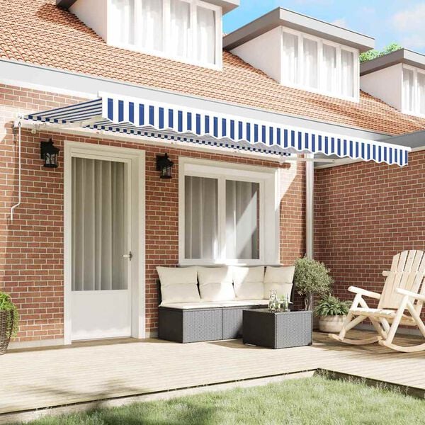 vidaXL Retractable Awning Blue 400 x 200 cm Fabric