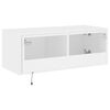 vidaXL TV Wall Cabinet with LED Lights White 80x35x31 cm
