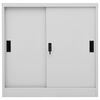vidaXL Office Cabinet with Sliding Door Light Grey 90x40x90 cm Steel