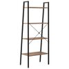 vidaXL 4-Tier Standing Shelf Dark Brown and Black 56x35x140 cm