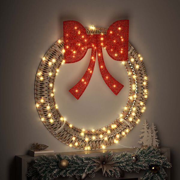 vidaXL Wreath with 150 LEDs Warm white 121 x 121 x 10 cm PET