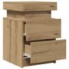 vidaXL Bedside Cabinets with LED 2 pcs Artisian Oak 35x39x55 cm Engineered Wood