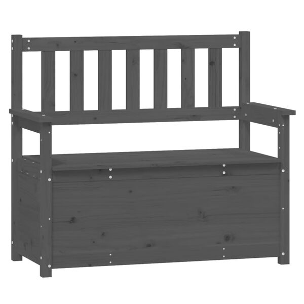 vidaXL Bench Grey 112.5x51.5x96.5 cm Solid Wood Pine
