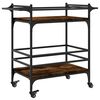 vidaXL Kitchen Trolley Smoked Oak 82x40x78.5 cm Engineered Wood
