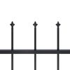 vidaXL Garden Fence with Spear Top Steel 892.5x100 cm Black