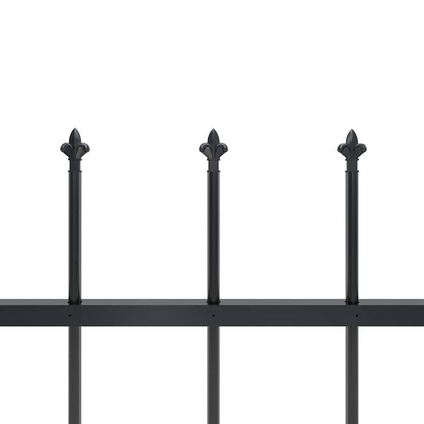 vidaXL Garden Fence with Spear Top Steel 892.5x100 cm Black