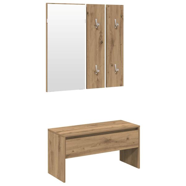 vidaXL Hallway Furniture Set Artisan Oak Engineered Wood