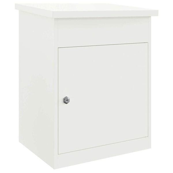 vidaXL Parcel Drop Box with Storage White 47.5 x 38 x 59 cm Steel