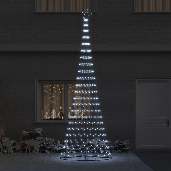 vidaXL LED Christmas Tree Cool White 138.5 x 138.5 x 399 cm Metal
