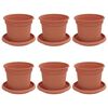 vidaXL Plant Pots 6 pcs Brick Red Plastic