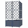 vidaXL Garden Planter 3 pcs Grey 80 x 80 x 143 cm Steel