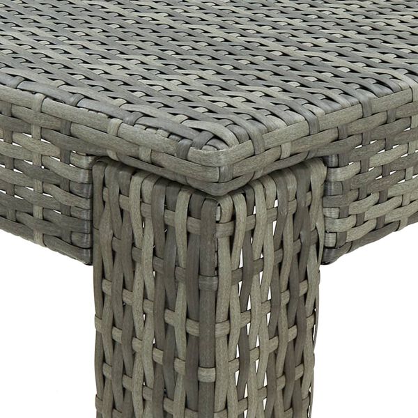 vidaXL Garden Bar Table Grey 60.5x60.5x110.5 cm Poly Rattan