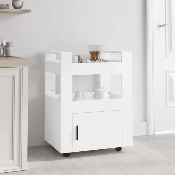 vidaXL Kitchen Trolley White 60x45x80 cm Engineered Wood