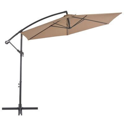 vidaXL Cantilever Umbrella with Aluminium Pole 300 cm Taupe