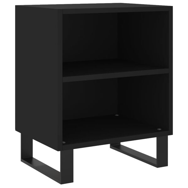 vidaXL Bedside Cabinet Black 40x30x50 cm Engineered Wood