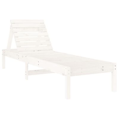 vidaXL Sun Loungers 2 pcs with Table White Solid Wood Pine