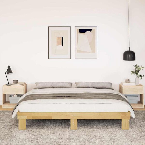 vidaXL Bed Frame without Mattress 180x200 cm Solid Wood Oak