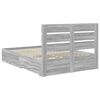 vidaXL Bed Frame with Drawer Grey Sonoma 140 x 200 cm Engineered Wood