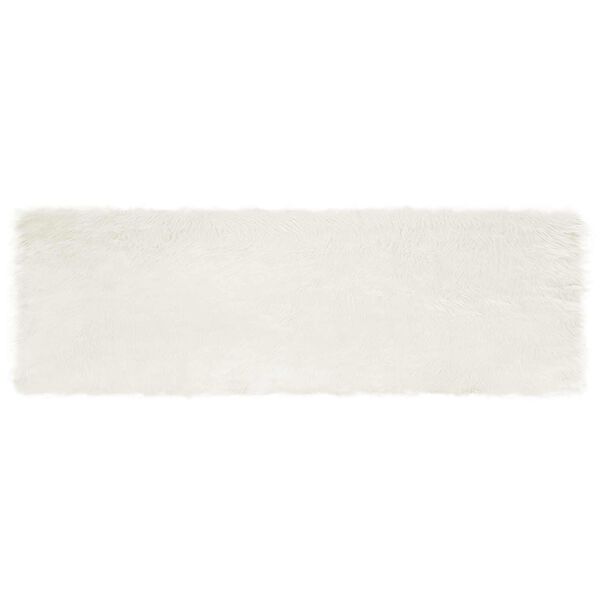 vidaXL Faux Sheepskin Rug Tafalla White 80 x 250 cm Polyester
