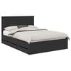 vidaXL Bed Frame with Drawer Black 140 x 190 cm Engineer Wood