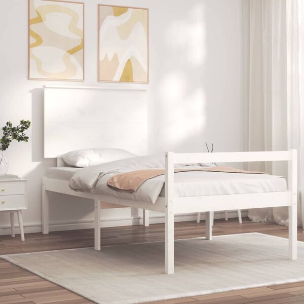 vidaXL Senior Bed without Mattress White Single Solid Wood