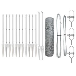 vidaXL Fence Post Silver