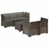 vidaXL 5-Seater Garden Sofa Rattan Look PP Light Grey