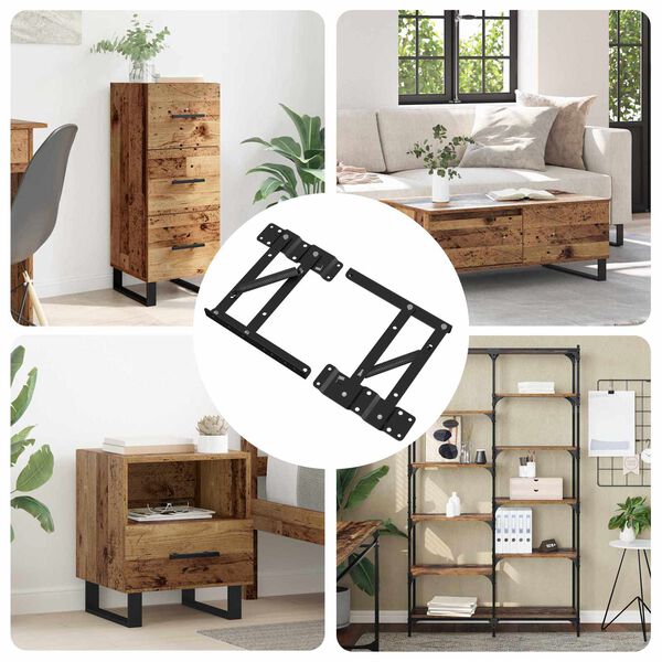 vidaXL Bed Lift Mechanism 2 pcs Black 340 x 95 x 40 mm Iron