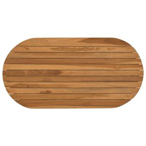 vidaXL Table Top 90 x 45 x 3.5 cm Oval Solid Teak Wood Natural