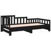 vidaXL Pull-out Day Bed without Mattress Black 2x cm Solid Wood Pine