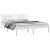 vidaXL Bed Frame without Mattress White 150x200 cm King Size Solid Wood