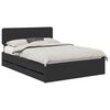 vidaXL Bed Frame with Headboard Black 150 x 200 cm Engineered Wood