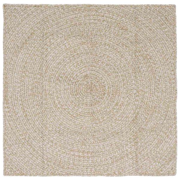 vidaXL Area Rugs Square Natural and White 160 x 160 cm Jute