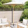 vidaXL Garden Parasol Cream White Ø 217 x 230 cm Bamboo