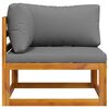 vidaXL Sectional Corner Sofa & Dark Grey Cushion Solid Acacia Wood