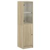 vidaXL Highboard with Glass Door Sonoma Oak 35x37x142 cm