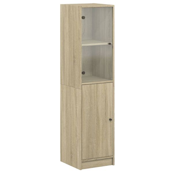 vidaXL Highboard with Glass Door Sonoma Oak 35x37x142 cm