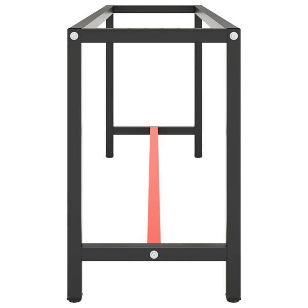 vidaXL Work Bench Frame Matte Black and Matte Red 190x50x79 cm Metal