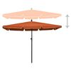 vidaXL Garden Parasol with Pole 210x140 cm Terracotta