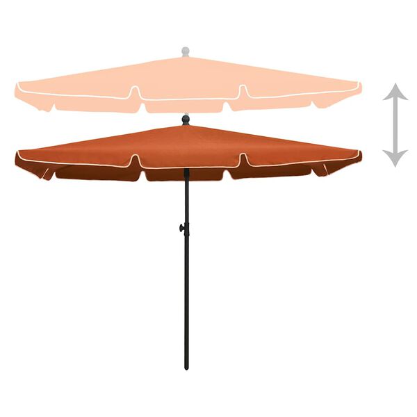 vidaXL Garden Parasol with Pole 210x140 cm Terracotta