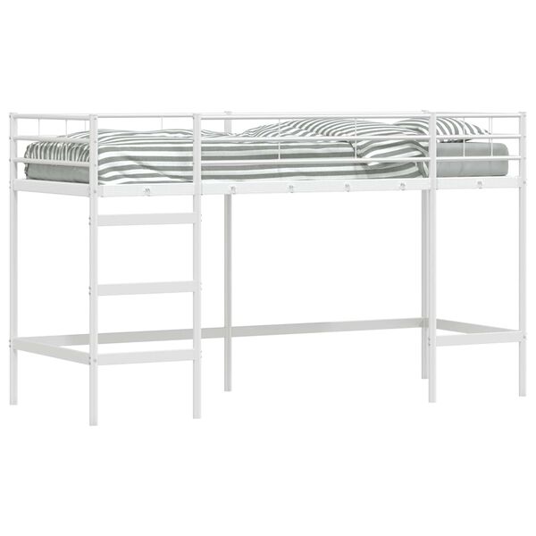 vidaXL Kids'Loft Bed Frame White 99.5 x 190 cm Steel