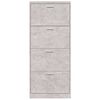 vidaXL Shoe Cabinet Concrete Grey 59x17x150 cm Engineered Wood