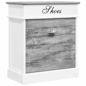 vidaXL Shoe Cabinet Grey 50x28x58 cm Paulownia Wood