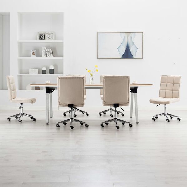 vidaXL Dining Chairs 6 pcs Cream Fabric
