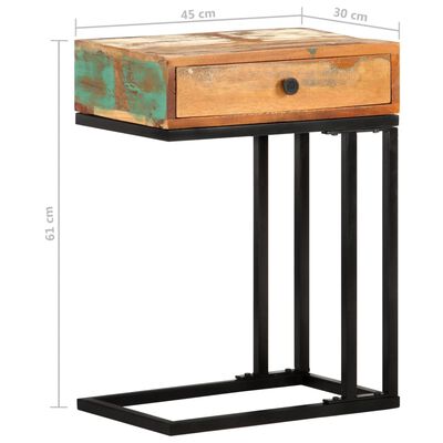 vidaXL U-Shaped Side Table 45x30x61 cm Solid Reclaimed Wood